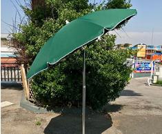 EUROLANDIA 89503VER - Ombrellone Parasole da Spiaggia in Alluminio da 220 cm con Snodo per la Reclinazione Colore Verde, per Spiaggia, Giardino e Balcone