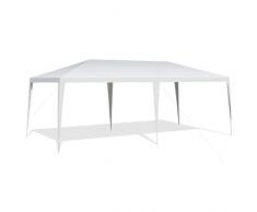 COSTWAY Gazebo da Giardino 3 x 6 M, Tendone per Feste con Struttura in Metallo, Impermeabile e Protezione UV, per Feste, Barbecue, Giardino e Spiaggia, Bianco