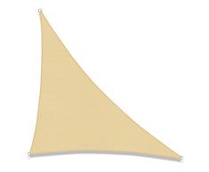 SUNNY GUARD Tenda a Vela Triangolare 5x5x7m HDPE,Vela ombreggiante parasole Traspirante Protezione Raggi UV per Giardino Esterno terrazza,Sabbia