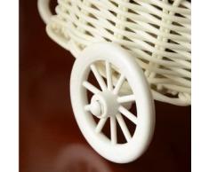 Home Sweet Home - Cesto portafiori decorativo, a forma di bicicletta con rose finte gialle