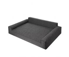 PillowPrim Cuccia per cani, mobili per animali, cuccia per gatti, rivestimento rimovibile, lettino per cani, cestino lavabile, grafite, 116 x 78 cm