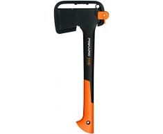 Fiskars Ascia da taglio universale, Protezione per trasporto e conservazione inclusa, Lunghezza: 44 cm, Rivestimento antiaderente,Manico resistente in fibra di vetro, Nero/Arancione, X10-S, 1015619