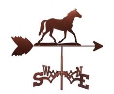 ANCNA Segnavento a Cavallo, segnavento in Acciaio Inossidabile, segnavento Decorativo, segnavento in Stile Antico, Decorazione da Giardino Nero, Adatto per casa, Giardino, fienile o Padiglione