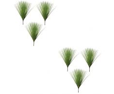 Warmhm 6 Pezzi Fiore Artificiale Simulazione Fiori AllAperto Finto Verde Rattan Vaso Artificiale Pianta Finta AllAperto Finta Di Grano Cespuglio Di Plastica Verde