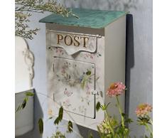 GHQ Cassetta Postale in Metallo Verniciato Shabby Chic Cassetta Postale a Muro Cassetta Postale Stile Americano Cassetta Postale Vintage per Esterni Cassetta Postale in Ferro