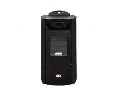 STUFE A PELLET ITALIA - Siberia New 15Kw - Stufa a Pellet ad Aria Ventilata, Scalda 140m², Efficienza 92%, Autonomia 30H, 5 Velocità e Potenze, Programmabile, Garanzia 24 Mesi, NERO
