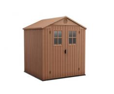 Keter Darwin 6x6 Casetta da Giardino, Effetto Legno, Marrone, 190x183x221H cm