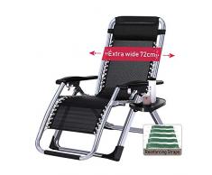 DQCHAIR Sedie a gravità zero Sedia for gravità oversize for persone impegnative, Lettino for sdraio extra largo for sdraio da spiaggia, supporto 440 libbre (Color : Silver)