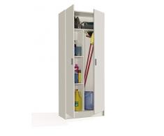 Dmora Armadio portascope 2 ante, Bianco, 180 x 73 x 37 cm