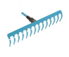 Rastrello GARDENA combisystem: Rastrello a 14 denti, accessorio per la raccolta, il diserbo e la lavorazione del terreno, larghezza 36 cm (3178-20)
