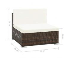 Tidyard Set 23 pz Divano con Poltrone e Tavolino/Salotto/Salottino per Esterno/Arredo Giardino,Divani da Giardino,in Polyrattan Marrone