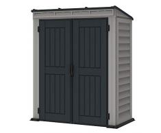 casetta da Giardino in PVC YardMate Pent Plus 170 x 92 cm Colore Grigio Chiaro e Scuro