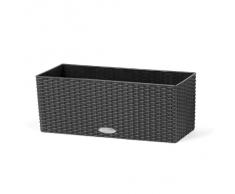 Lechuza Balconera 50 Cottage Set Completo, Vaso Fioriera in Resina per Piante, Granito