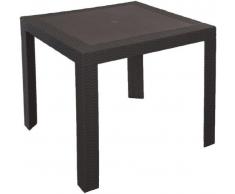 TAVOLO QUADRATO IN RESINA Mod. SATURNO Colore MARRONE SIMILRATTAN 80X80X72