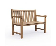 KMH®, panca da giardino in teak Classic a 2 posti, 120 cm (#102195)