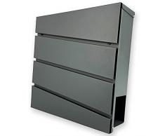 MGidea Cassetta postale design V16 portagiornale verniciata a polvere antracite chiusura a chiave