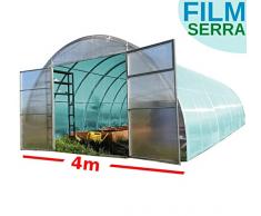 gazebiprofessionali.com Serra Tunnel 4x8m con Film in PE 200MC e Frontali Policarbonato 4mm ComPro di serrashop, Serre modulabili per orto Giardino Piante vivai