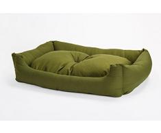 Letto per cani in color verde, 100x70 cm con cuscino double-face a strisce colorate, cuscino per animali, cesta per cani, cesta per animali