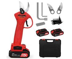 Forbici Potatura Elettriche con 2 Batterie da 21V, cesoie elettriche professionali per giardinaggio con Comoda Valigetta, Trincia Rami Professionale Cesoie Elettriche portatile