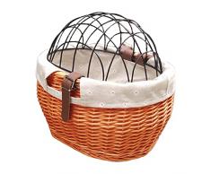 FSDELIV Cestino per Bicicletta Cestino per Bici in Vimini per Animali, Cestino per Bici in Vimini per Cani di Piccola Taglia Cestino per Animali Domestici Cestino Anteriore 30 * 25 * 35 cm