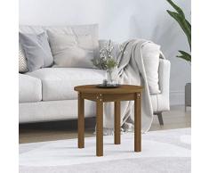 Homgoday Tavolino da Salotto Miele Ø 45x40 cm in Legno Massello di Pino, Tavolino da Salotto, Tavolinetto da Soggiorno, Tavolo per Ufficio Camera da Letto Giardino