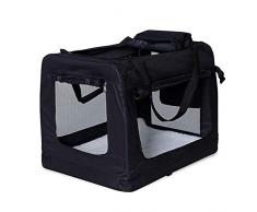 lionto Borsa Trasportino per Cani Scatola pieghevole per Animali Borsa per Cani, (L) 70x52x50 cm Nero