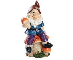 FGX Nani Da Giardino, Nano Da Giardino Statua Figurina Gnomo, Nano Da Giardino Statue Da Giardino Decorazioni, Poliresina, Statua In Miniatura Da Giardino, Per Decorare La Vostra Casa (A)