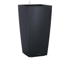 Lechuza Cubico Color 40 Set Completo Vaso in Resina per Piante, ardesia