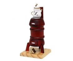 Forno in legno per affumicatura a forma di forno/affumicatore in rosso, lunghezza x larghezza x altezza: 9 x 8 x 16 cm.