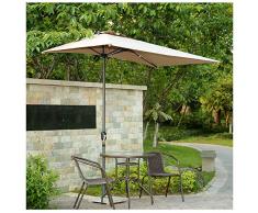 Parasol Mezzo ombrellone Rettangolare da Esterno, Ombrellone da Giardino Pieghevole Ombrellone 250 × 130 cm con manovella per Giardino/Balcone/Tenda a baldacchino