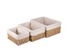Generic - Set di 3 cestini per nidificazione con fodere, in vimini, cesto in rattan intrecciato a mano, 25 x 19 x 12 cm, Y13FY5917R