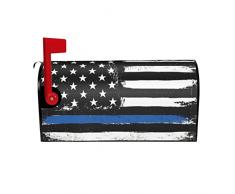 Retro Blue Thin Line Usa Flag stampa cassetta postale, scatola di posta copre magnetico dimensioni standard 40,1 cm x 21,2 cm, per decorazioni per cassette postali da giardino allaperto