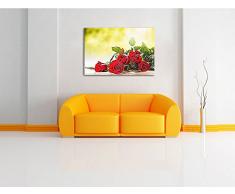 InstyleArt Bellissimo Mazzo di Rose sul Tavolo Stampa su Tela 120x80 cm Artistica murale