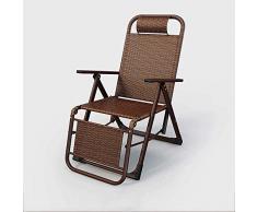 XCJJ Chaise longue in rattan, sedie pieghevoli a gravità zero leggere, traspiranti, robuste e resistenti, ideali per il supporto del giardino del prato inglese da 350 libbre, rosse,Rosso