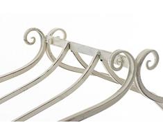 CLP Arco da Giardino VIOLA con Porta | Arco per Piante Rampicanti in Metallo Trattato | Pergolato per Piante e Fiori | Sostegno per Piante Rampicanti in Stile Rustico e Shabby, con Cancello crema antico