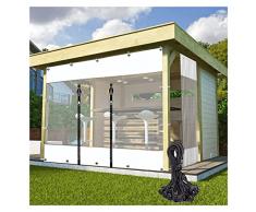 LGJEGD Telo PVC Trasparente Telo pergola Tende Laterali Gazebo con Porta a Zip 0,5 Millimetri Tende in PVC for Auto Cabana Veranda, 60 Dimensioni (Color : Clear, Size : 12.46x8.2/3.8x2.5m)
