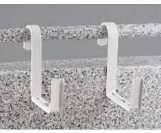 Menz titolare fioriera, regolabile, per ringhiera tubo (max. diametro di 5 cm), per fioriere larghezza 12-16 cm, 1 coppia, bianco - prodotto di qualità ''Made in Germany''