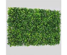 Kasahome 2 Pezzi Siepe Artificiale Decorativa Buxus Pannello Erba sintetica Pianta di Bosso Foglie Sintetiche per Interno ed Esterno 60x40 cm