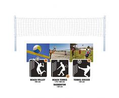 Rete da pallavolo per Giardino Professionale con Pali Alta Altezza Massima 220cm Portatile per Bambini e Adulti
