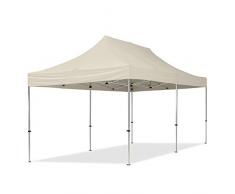TOOLPORT Gazebo Pieghevole Giardino 3x6m Alluminio Telo Poliestere PVC 100% Impermeabile Padiglione Mercati Sagre Crema