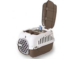 TRASPORTINO da auto e bicicletta per cani gatti conigli con ciotola doppia in OMAGGIO 100% MADE IN ITALY (TORTORA)