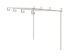 vidaXL Pergolato da Giardino Marrone Anticato 4x3x2,5 m in Ferro