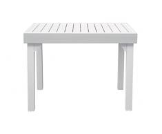 Tavolo per Esterni in Alluminio Allungabile Tavolo per Balconi e Spazi Ristretti Allungabile da 104 a 208 Centimetri Color Bianco