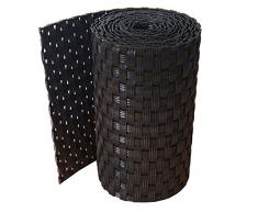 workingHOUSE Recinzione Giardino, Polyrattan, Frangivista, Protezione per Gli Sguardi Indiscreti, Pannelli per Recinzioni 255 cm x 19 cm (Nero)