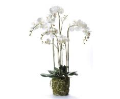 Orchidea artificiale Phalaenopsis PABLA con terriccio, bianco-giallo, 130 cm - Pianta da interno / Pianta appartamento - artplants