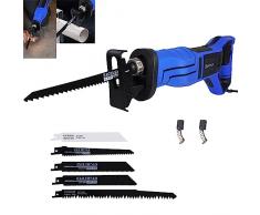 Sega a Gattuccio 800W Velocità Variabile 2800 Rpm Dotato Di Pulsante Di Bloccaggio Della Velocità Sega Alternatrice Elettrica Cablata Da 2 Metri Per Tagliare Legno e Metallo Progetto Diy Con 5PCS