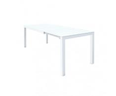 Decor Space Tavolo allungabile Seychelles piano telescopico con doghe in alluminio per giardino e veranda (Tavolo 149/215 cm, Bianco)