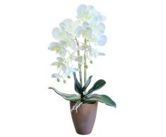 Maia Shop Orchidea Artificiale, Altezza 65 cm, phalaenopsis, Vaso da Fiori in Ceramica, Ideale per la Decorazione Domestica, Tocco Naturale (Orchidea1)