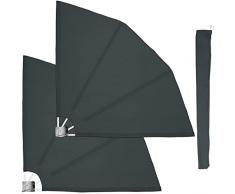 STILISTA Tenda da Sole - a Cappottino, Set di 2, Pieghevole, Laterale, da Parete, Richiudibile - Telo, Tenda da Balcone a Ventaglio, da Terrazzo, Cappottina, Esterno, Separé, Paravento, Frangivista