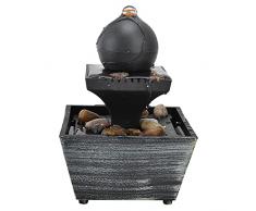 Fontana Dacqua per Interni,Mini USB da Tavolo Piccola Cascata di Rilassamento Feng Shui Zen con Luci a LED per la Casa Camera da Letto Tavolo da Ufficio Arredamento per Interni Ed Esterni